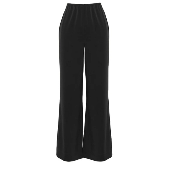 Tojhà Ada Wide Leg Satin Pants Black Size XL 14 Australian US 10 - Picture 4 of 11